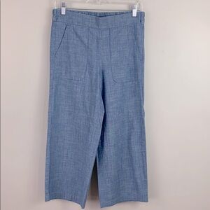 J. Crew Factory Chambray Wide Leg Crop Pants